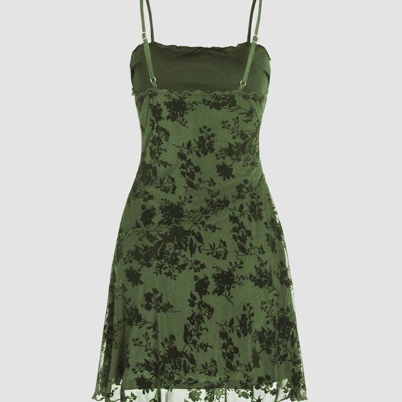 green floral lace mini dress from Cider - Picture 4 of 8